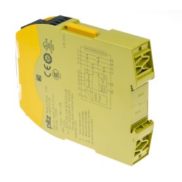 1 pcs - Pilz Dual-Channel Emergency Stop, Light Beam/Curtain, Safety Switch/Interlock Safety Relay, 24V dc, 2 Safety Contacts