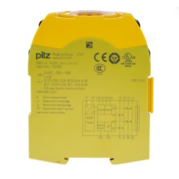 1 pcs - Pilz Dual-Channel Emergency Stop, Light Beam/Curtain, Safety Switch/Interlock Safety Relay, 24V dc, 2 Safety Contacts
