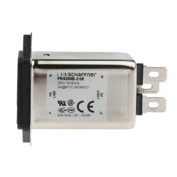 1 pcs - Schaffner 2A, 250 V ac Male Panel Mount IEC Inlet Filter FN9260B-2-06, Faston 2 Fuse