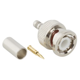 2 pcs - Amphenol RF BNC Series, Plug Cable Mount BNC Connector, 50Ω, Crimp Termination, Straight Body