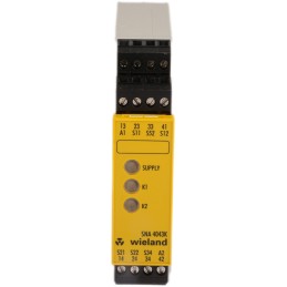 1 pcs - Wieland Dual-Channel Emergency Stop, Light Beam/Curtain, Safety Switch/Interlock Safety Relay, 24V ac/dc, 3 Safety