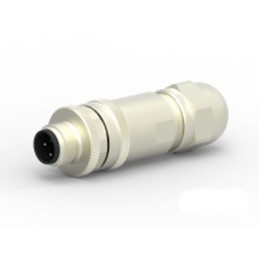 1 pcs - TE Connectivity Circular Connector, 3 Contacts, Cable Mount, M12 Connector, Plug, Male, IP67, T411 Series
