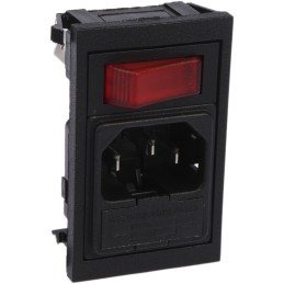 1 pcs - Bulgin C14 Snap-In IEC Connector Male, 10A, 250 V, Fuse Size 5 x 20mm