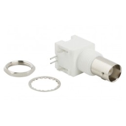 2 pcs - Amphenol RF BNC Series, jack PCB Mount BNC Connector, 50Ω, Through Hole Termination, Right Angle Body