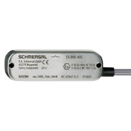 1 pcs - Schmersal EX-BNS40S Series Non-Flush Magnetic Non-Contact Safety Switch, 24V ac/dc, Stainless Steel Housing, NO/NC, 1m