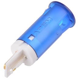 1 pcs - Apem Blue Panel Mount Indicator, 24V dc, 12mm Mounting Hole Size, Faston, Solder Lug Termination