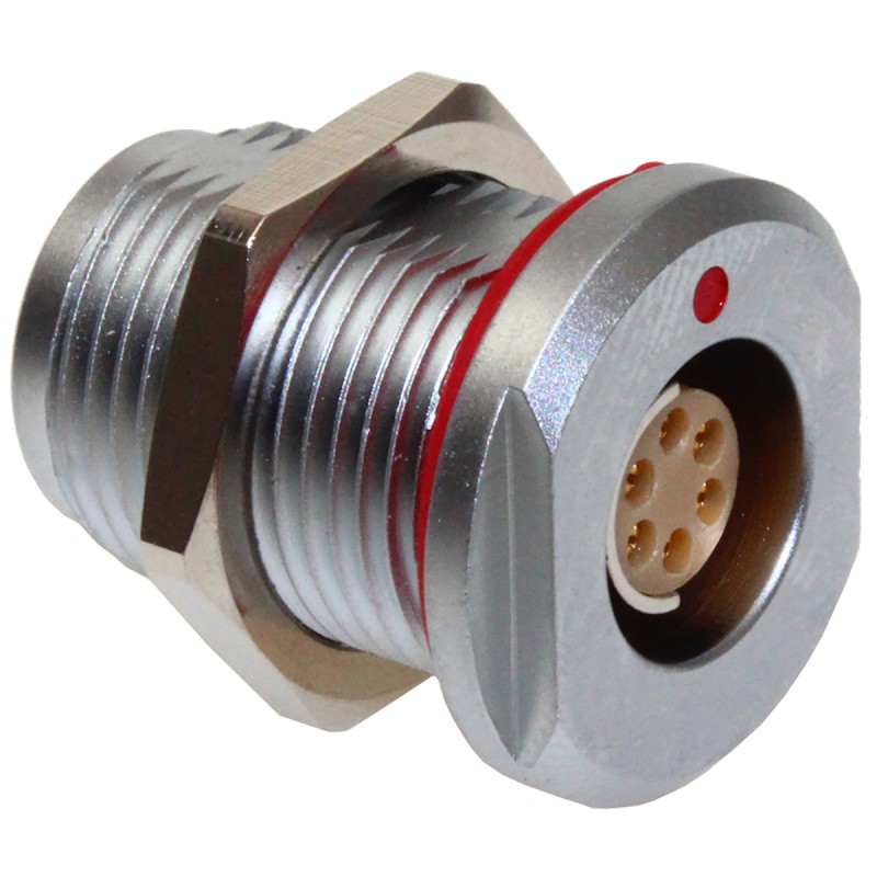 1 pcs - CAMDENBOSS Circular Connector, 6 Contacts, Panel Mount, Socket, Female, IP68, CamCirc CCL2 Series