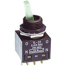 1 pcs - NKK Switches Toggle Switch, Panel Mount, On-On, DPDT, Solder Terminal