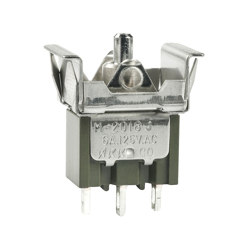 1 pcs - NKK Switches Toggle Switch, Panel Mount, (On)-Off-(On), SPDT, Solder Terminal, 125V ac