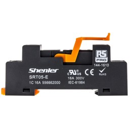 1 pcs - RS PRO 5 Pin 300V DIN Rail Relay Socket, for use with RFT Interface Relay