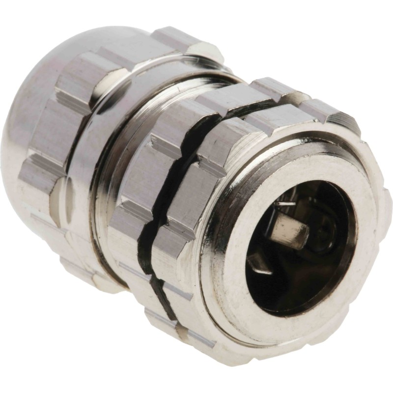 1 pcs - RS PRO Metallic Nickel Plated Brass Cable Gland, M16 Thread, 4mm Min, 8mm Max, IP68