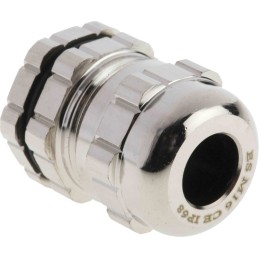 1 pcs - RS PRO Metallic Nickel Plated Brass Cable Gland, M16 Thread, 4mm Min, 8mm Max, IP68