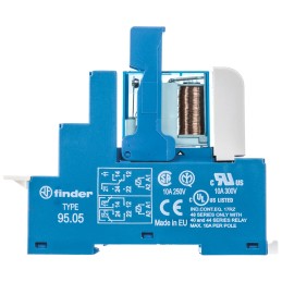 1 pcs - Finder 48 Series Interface Relay, DIN Rail Mount, 12V dc Coil, DPDT, 2-Pole
