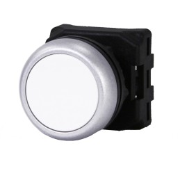 1 pcs - RS PRO White Spring Return Push Button Head, 22mm Cutout, IP65