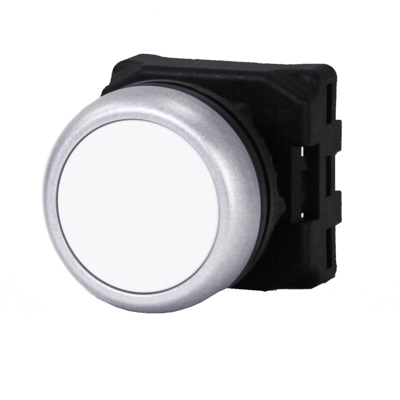 1 pcs - RS PRO White Spring Return Push Button Head, 22mm Cutout, IP65