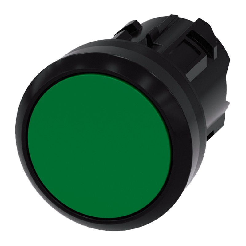 1 pcs - Siemens SIRIUS ACT Series Green Momentary Push Button Head, 22mm Cutout, IP66, IP67, IP69K