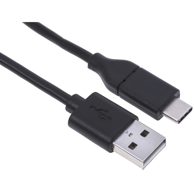 1 pcs - RS PRO USB 2.0 Cable, Male USB A to Male USB C Cable, 2m