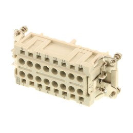 1 pcs - Molex Heavy Duty Power Connector Module, 16A, Female, 93601 Series, 16 Contacts