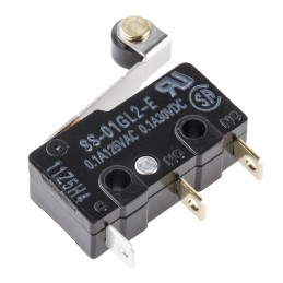 1 pcs - Omron Roller Lever Micro Switch, Solder Terminal, 100 mA @ 30 V dc, SPDT, IP40