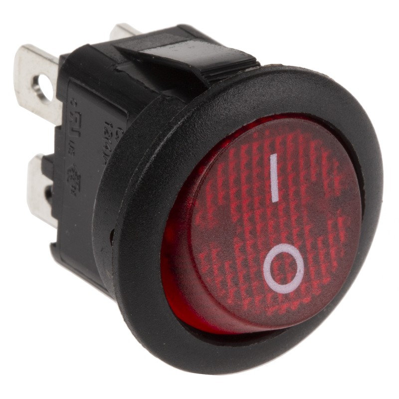 1 pcs - APEM Illuminated DPST, On-Off Rocker Switch Panel Mount