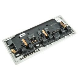 1 pcs - MK Electric White 3 Gang Plug Socket, 2 Poles, 13A, Type G - British, Indoor Use