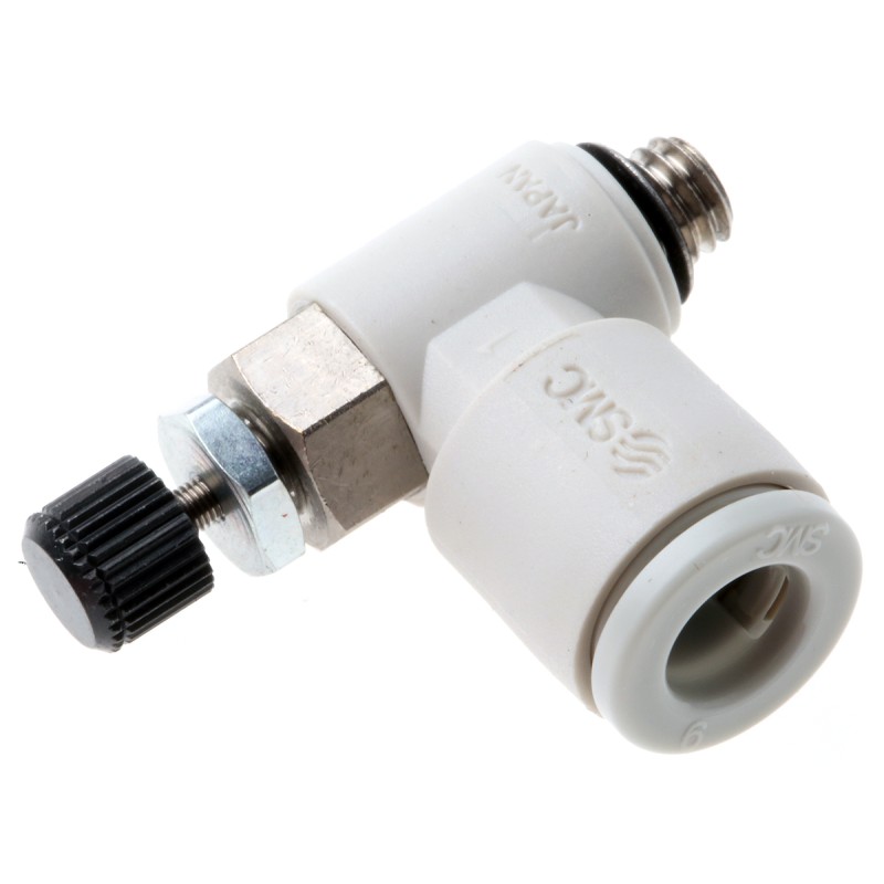1 pcs - SMC AS-FM Series Threaded Speed Controller, M5 x 0.8 Male Inlet Port x M5 x 0.8 Male Outlet Port x 6mm Tube Outlet Port