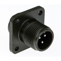 1 pcs - Amphenol Industrial, MS3102A 3 Way Box Mount MIL Spec Circular Connector Receptacle, Pin Contacts,Shell Size 10SL,