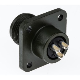 1 pcs - Amphenol Industrial, MS3102A 3 Way Box Mount MIL Spec Circular Connector Receptacle, Pin Contacts,Shell Size 10SL,