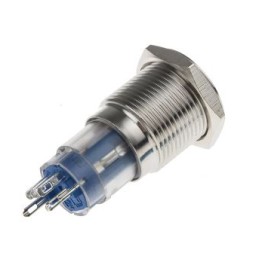 1 pcs - RS PRO Illuminated Push Button Switch, Latching, Panel Mount, 16mm Cutout, SPDT, White LED, 250V ac, IP65, IP67