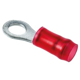 50 pcs - TE Connectivity, PIDG Insulated Ring Terminal, M4 Stud Size, 0.26mm² to 1.65mm² Wire Size, Red