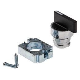 1 pcs - RS PRO 3 Position Selector Switch Head, 22mm Cutout, Black Handle