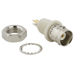 2 pcs - Amphenol RF BNC Series, jack Panel Mount BNC Connector, 50Ω, Solder Termination, Straight Body