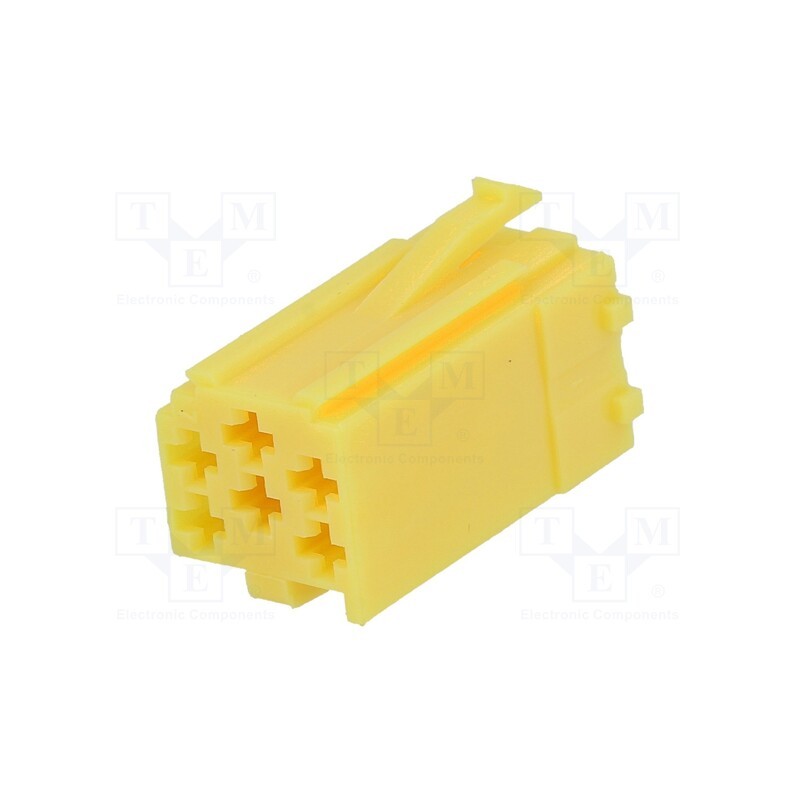 10 pcs : - Connector housing, plug, mini ISO, PIN: 6, yellow, 331444,331450