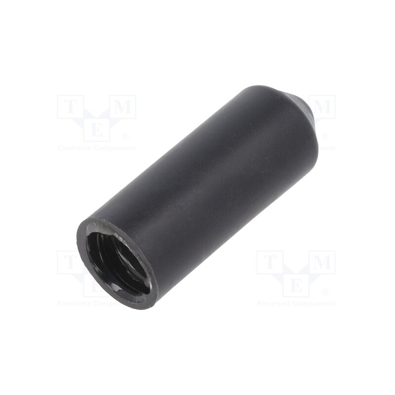 10 pcs : 416-12046 - Heat shrink cap, glued, 10mm, black, crosslinked polyolefin POX
