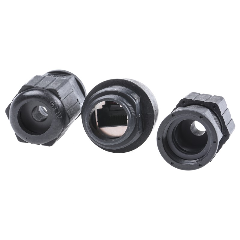 1 pcs - Amphenol Industrial RDP Series Female RJ45 Connector, Cable Mount