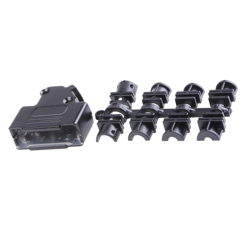 1 pcs - MH Connectors MHD45ZK-BK Series Zinc Angled D Sub Backshell, 15 Way, Strain Relief