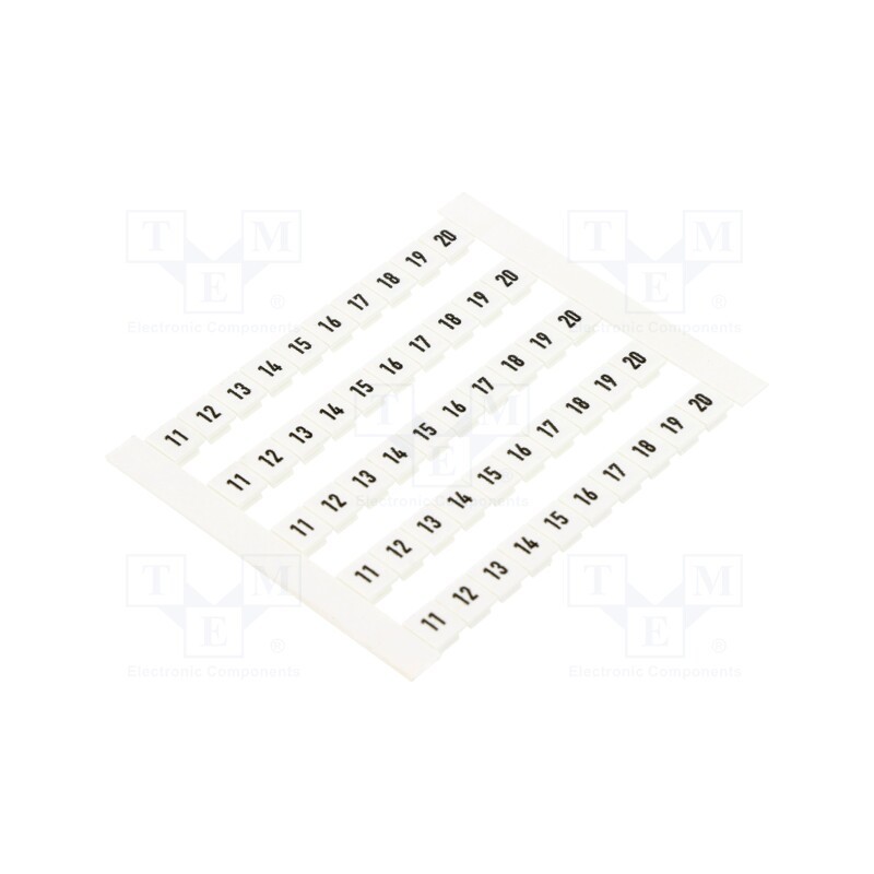 100 pcs : 0523060011 DEK 5 FWZ 11-20 - Marker, white, Width: 5mm, Marking: 11-20, horizontal