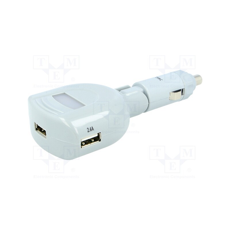 10 pcs : - USB power supply, USB A socket x3, Sup.volt: 12÷24VDC, white