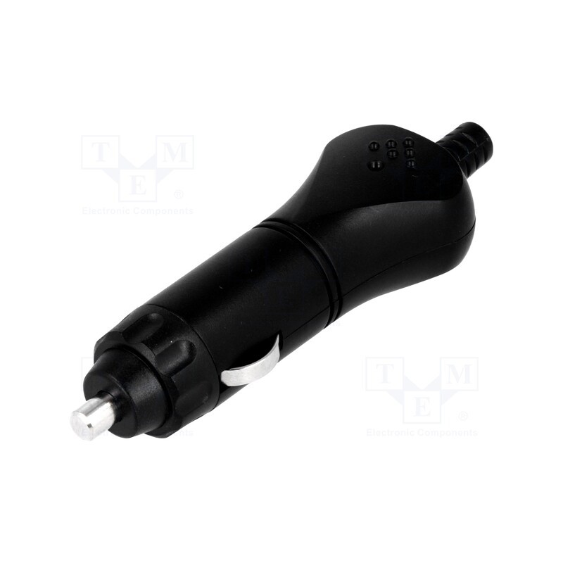 10 pcs : A13-26A - Cigarette lighter plug, Inom: 8A, Sup.volt: 7÷12VDC, 12V/8A, black