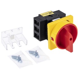 1 pcs - RS PRO 3P Pole Panel Mount Isolator Switch - 25A Maximum Current, 11kW Power Rating, IP65