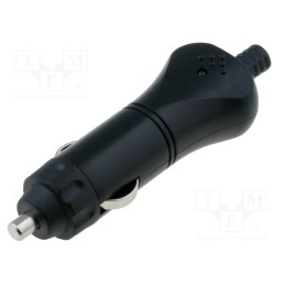 10 pcs : A13-26B - Cigarette lighter plug, Inom: 8A, Sup.volt: 7÷12VDC, 12V/8A, black