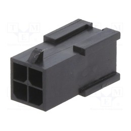 50 pcs : 10127717-04LF - Plug, wire-board, male, Minitek® Pwr 3.0, 3mm, PIN: 4, for cable, 5A