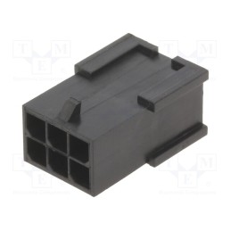 50 pcs : 10127717-06LF - Plug, wire-board, male, Minitek® Pwr 3.0, 3mm, PIN: 6, for cable, 5A