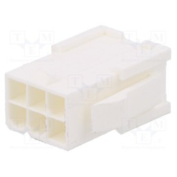 50 pcs : 10127816-06LF - Plug, wire-wire/PCB, male, Minitek® Pwr 4.2, 4.2mm, PIN: 6, FCI