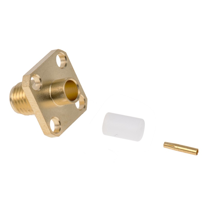 1 pcs - TE Connectivity, jack Flange Mount SMA Connector, 50Ω, Solder Termination, Straight Body