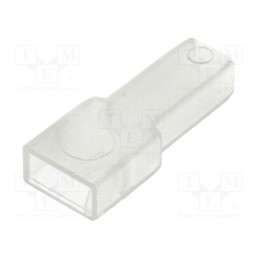 100 pcs : 107400W - Terminals cover, female, for push-on 6.3mm connectors, ways: 1