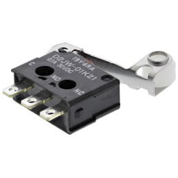 1 pcs - Omron Roller Lever Micro Switch, Solder Terminal, 100 mA @ 30 V dc, SPDT, IP67