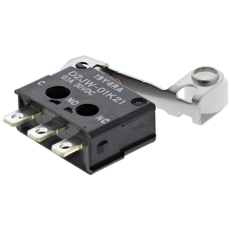 1 pcs - Omron Roller Lever Micro Switch, Solder Terminal, 100 mA @ 30 V dc, SPDT, IP67