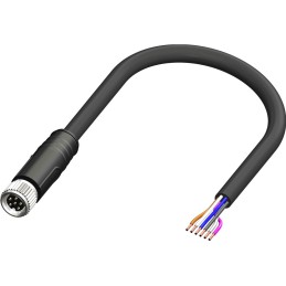 1 pcs - RS PRO Straight Female 6 way M8 to Unterminated Sensor Actuator Cable, 2m