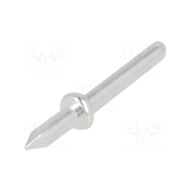 50 pcs : 1364P.61 - Tip: solder pin, THT, silver plated, brass, Ø: 1mm
